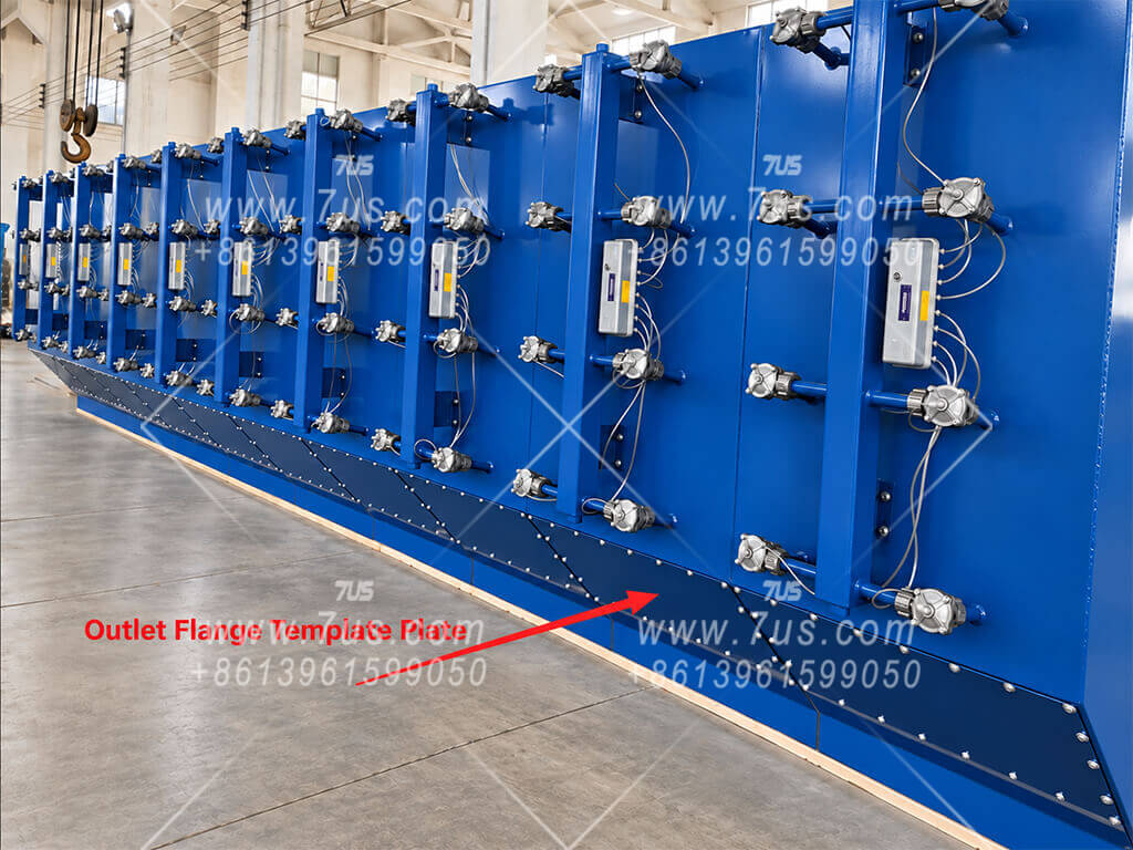 Actual 7US dust collector showing removable outlet flange template plate