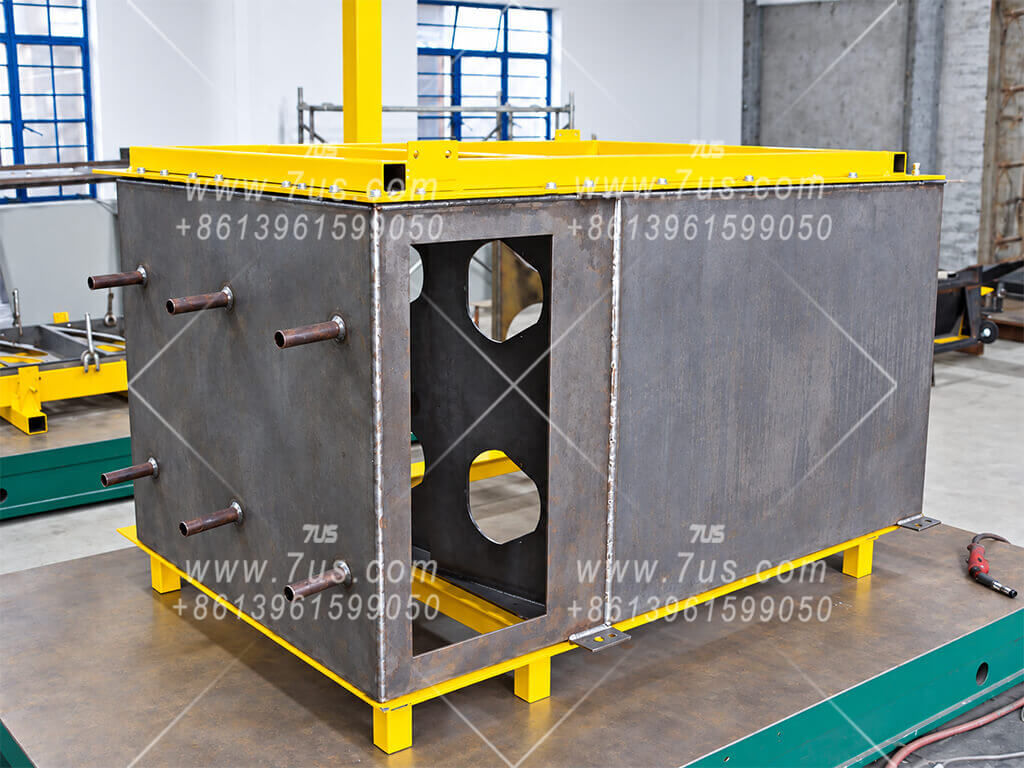 Positioning and clamping detail during dust collector cabinet fabrication