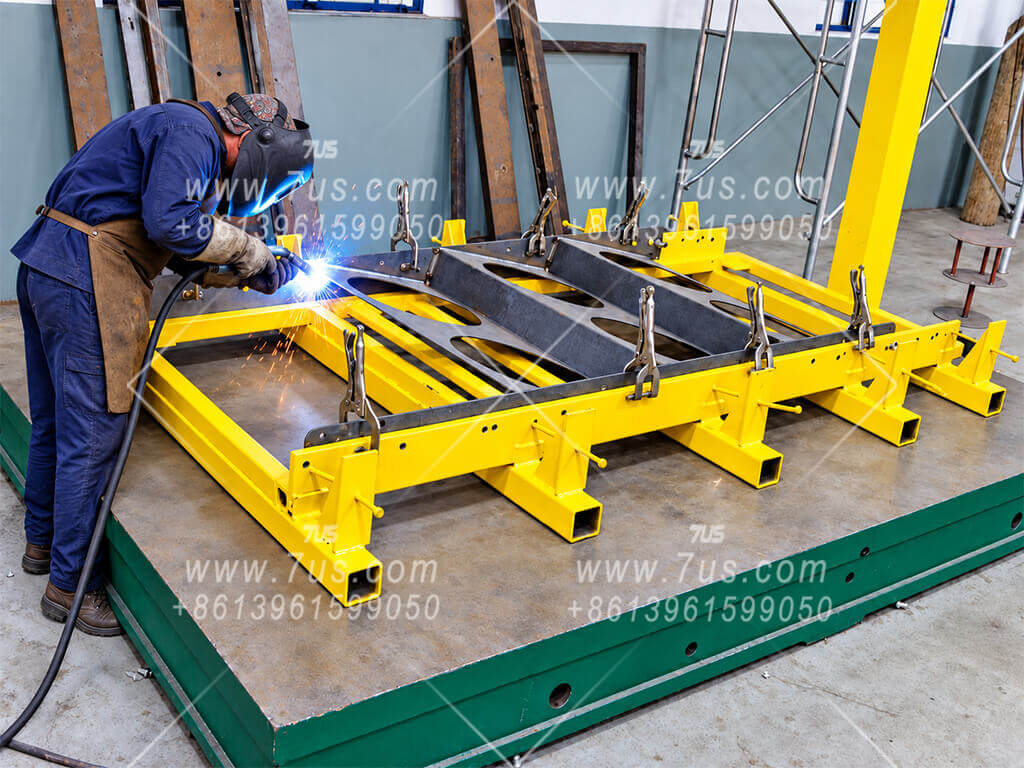Welding fixture used for 7US cartridge dust collector cabinet fabrication