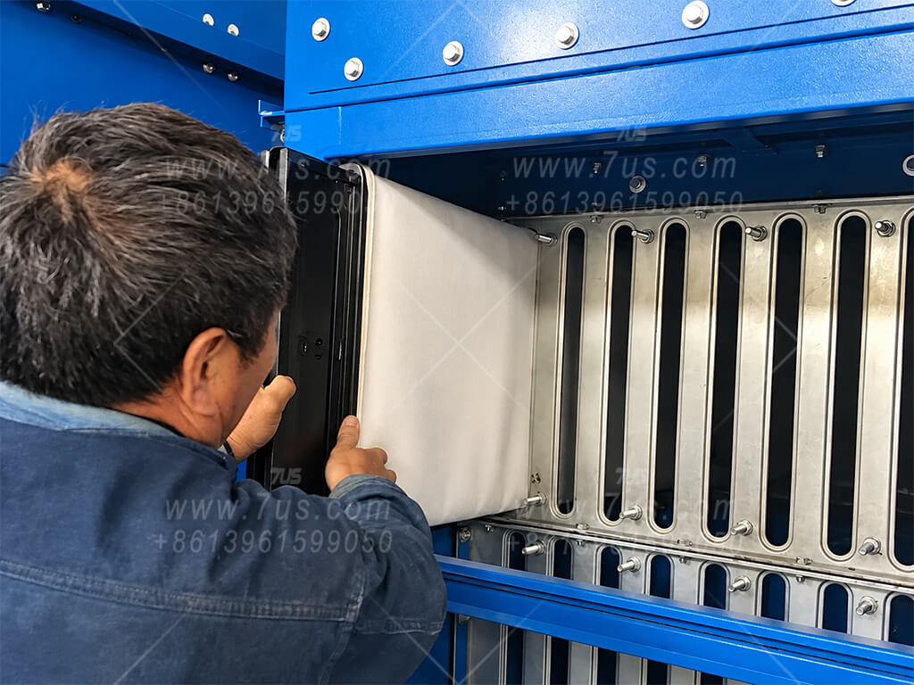 Side insertion of flat bag and support cage assembly