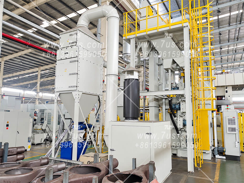 Indoor Discharge with an External Fan — 7US HEPA dust collection installation