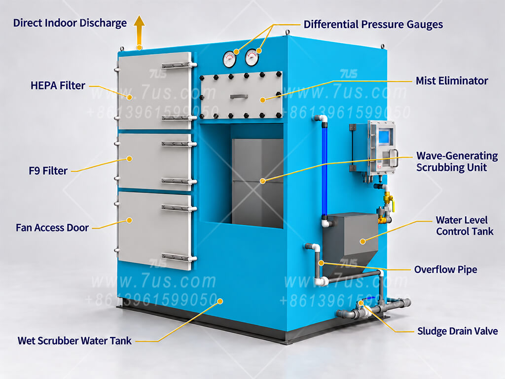EHWD-SFH HEPA wet dust collector — Integrated Fan and Filtration
