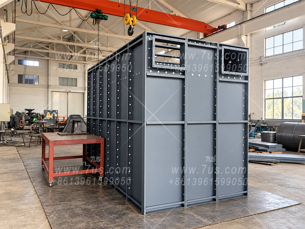 Factory view of the round baghouse housing under fabrication