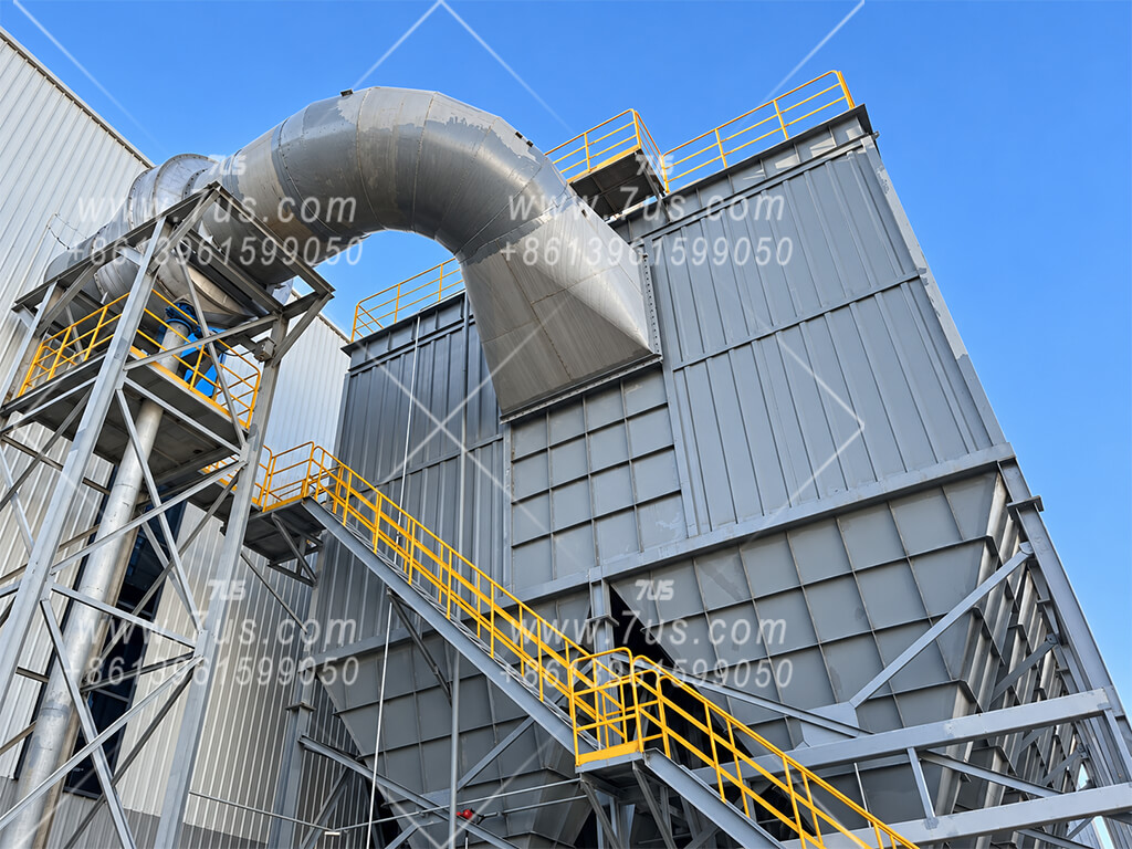 DN2150 · Copper Plate Plant — High-temperature spark arrestor for a baghouse dust collection system at a copper plate manufacturing plant.