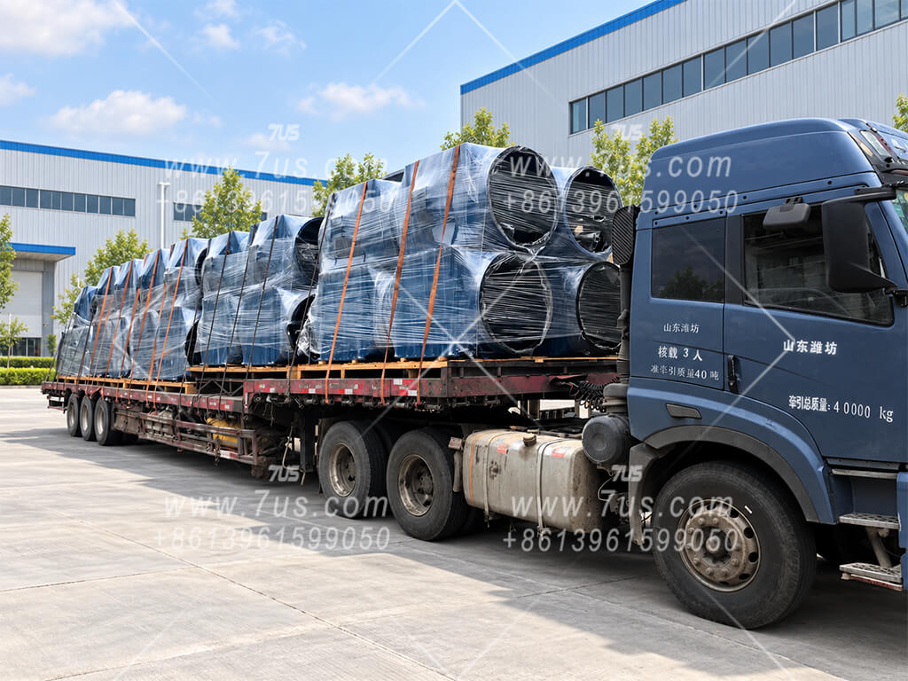 Batch of packed spark arrestors secured on a delivery truck