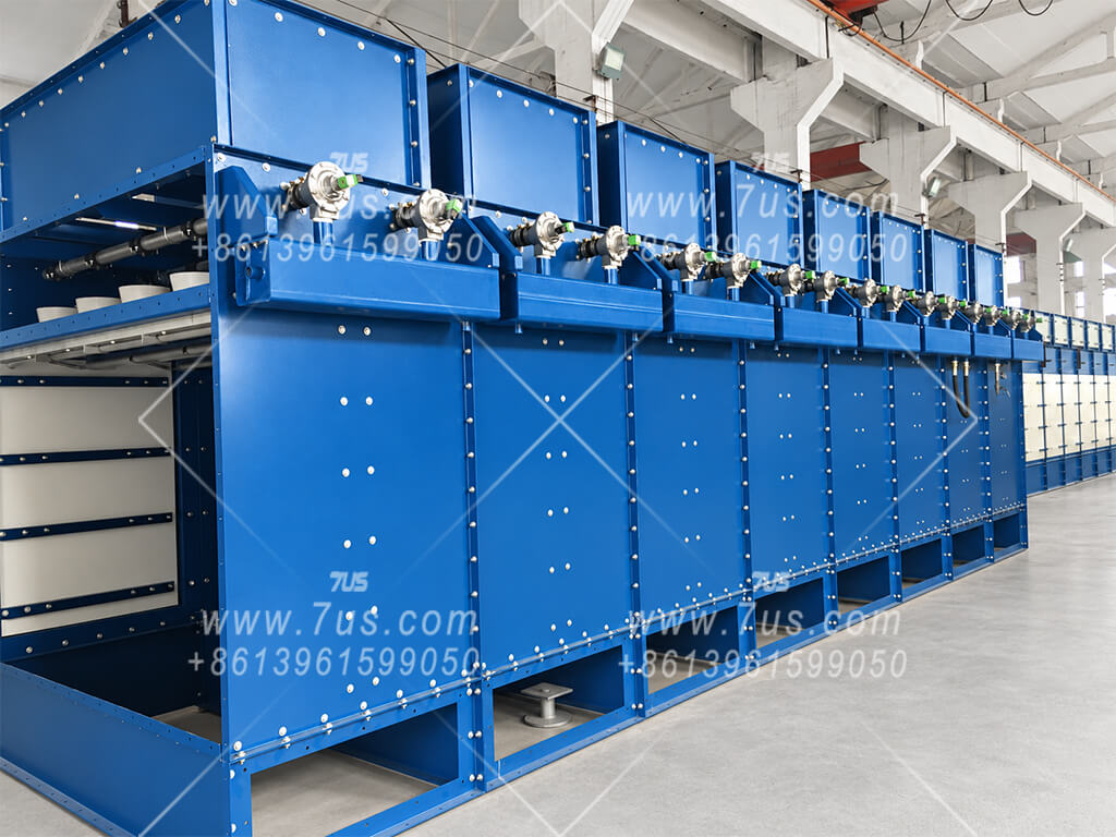 Pulse-jet cleaning components on a 7US DHC vertical cartridge dust collector