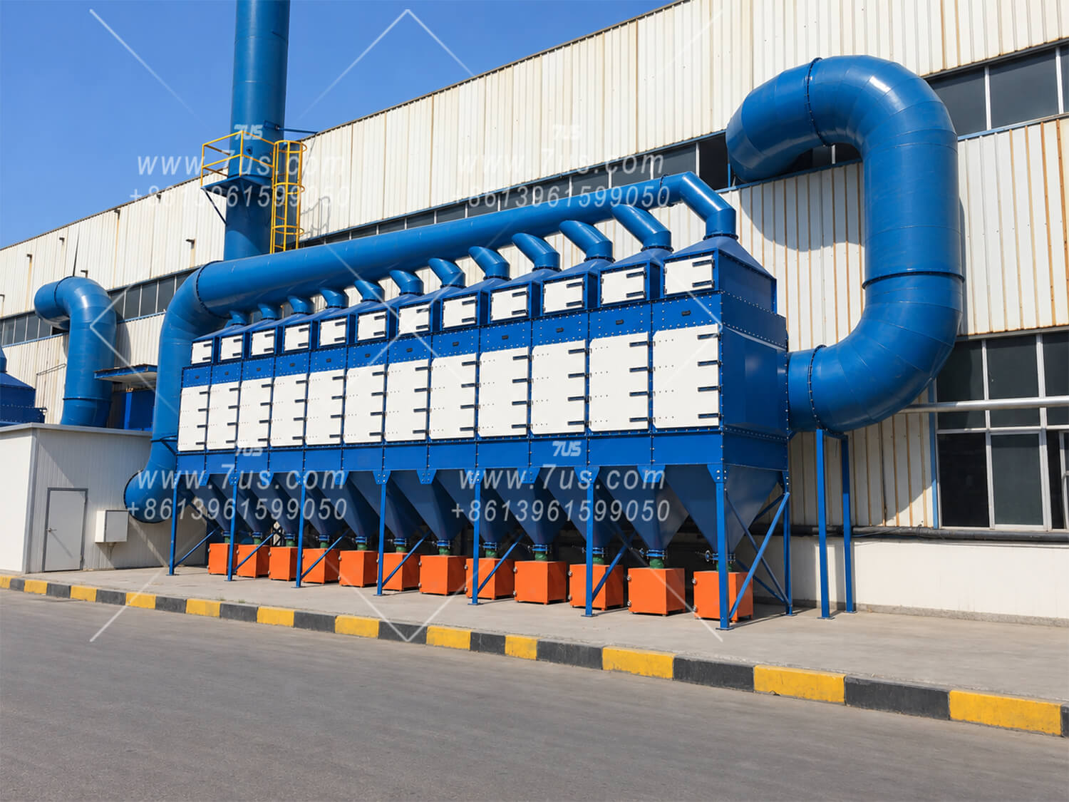 Completed 7US DHC modular vertical cartridge dust collector system in service