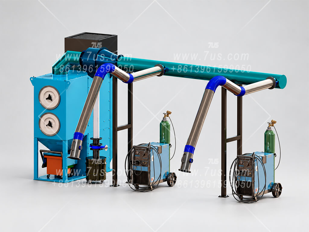 EHI-2 integrated cartridge dust collector with HEPA filtration and two extraction arms