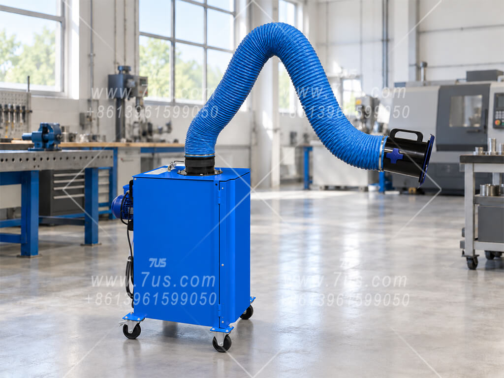 Economy mobile welding fume extractor, single-arm configuration, external fan