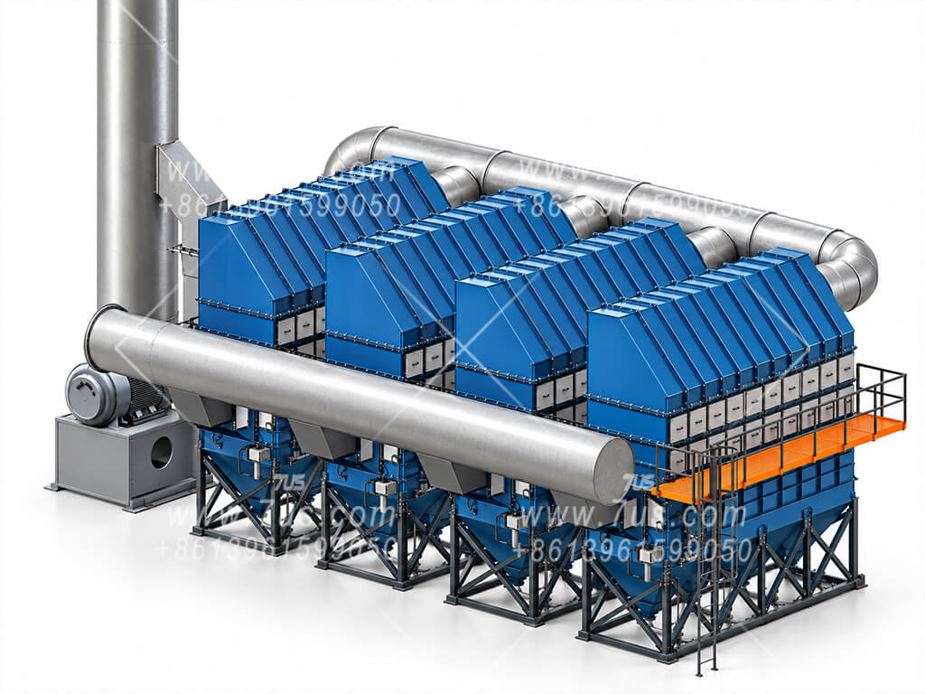 Parallel wet dust collector system — Collector-side view