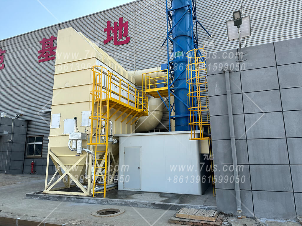 EHWD-32DFH wet dust collector with integrated upper filtration stages at a lead-acid battery grid casting installation