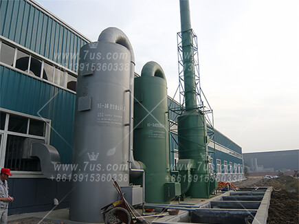 Waste gas spray tower