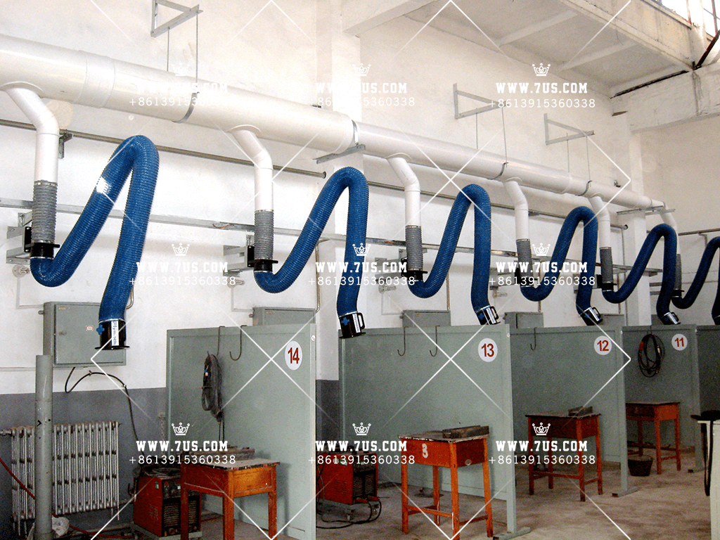Multi post centralized welding fume system